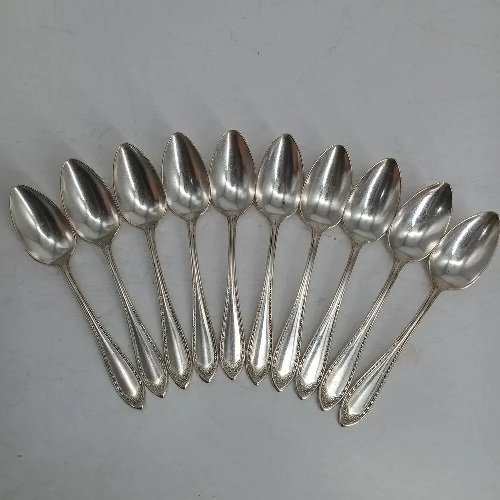10X Tsp Oneida Silverplate SHERATON DINNER Teaspoons Community Plate 1910
